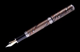 William Henry Cabernet F8-1 Fountain Pen - Mokume Gane