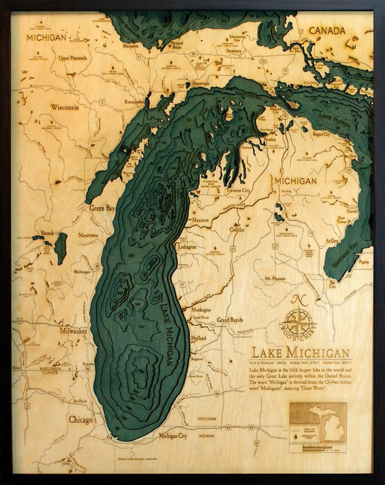 bathymetric map lake michigan scrimshaw gallery barton lake depth chart