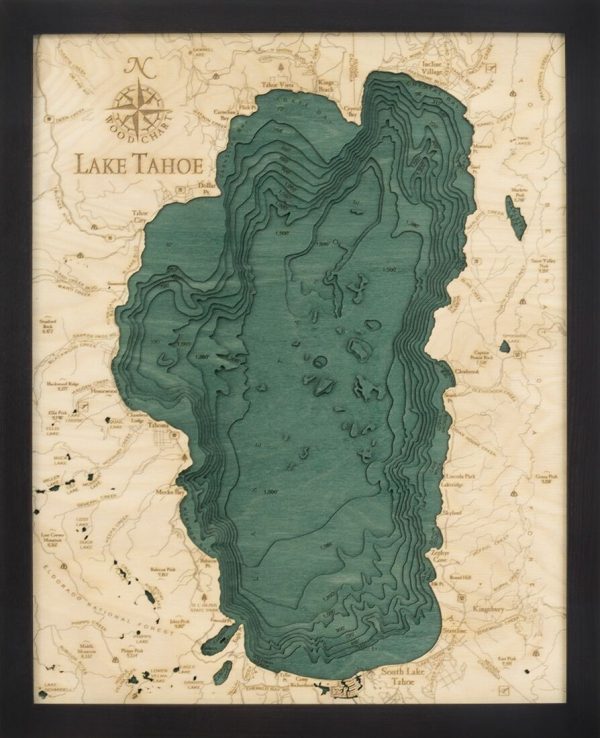 Bathymetric Map Lake Tahoe, California