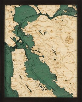 Bathymetric Map San Francisco / Bay Area, California