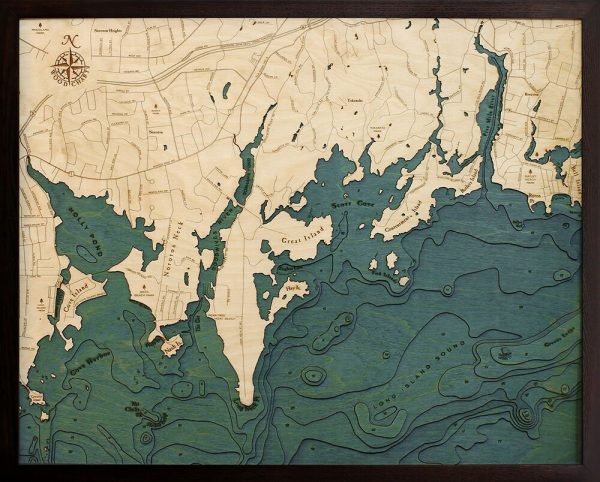 Bathymetric Map Darian, Connecticut