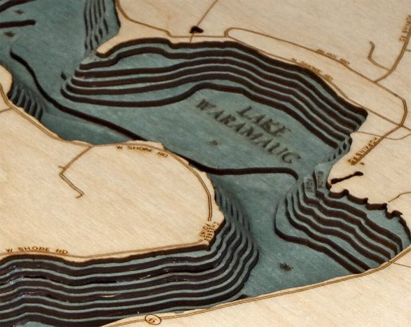 Bathymetric Map Lake Waramaug, Connecticut