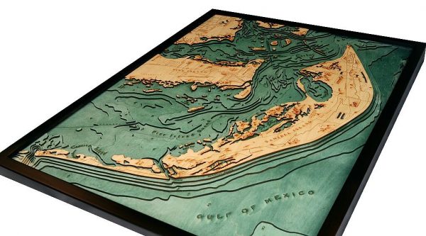 Bathymetric Map Sanibel Island & Pine Island, Florida