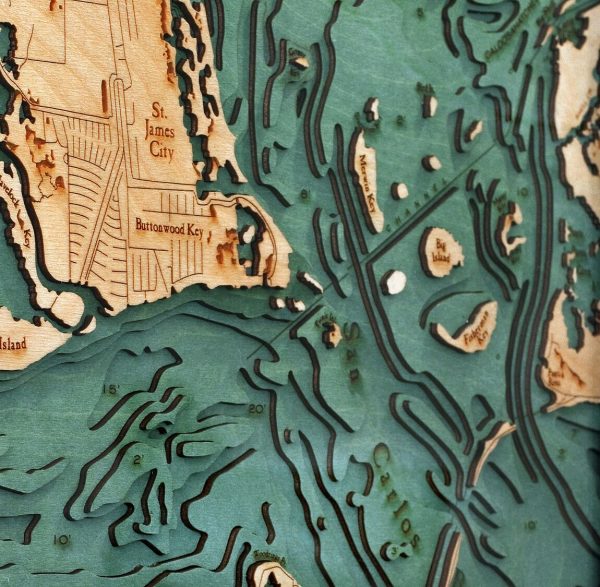 Bathymetric Map Sanibel Island & Pine Island, Florida