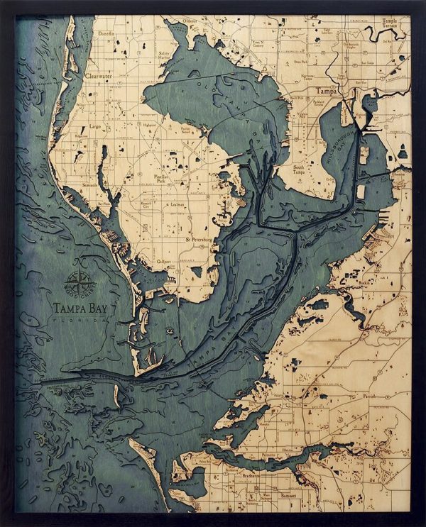 Bathymetric Map Tampa Bay, Florida