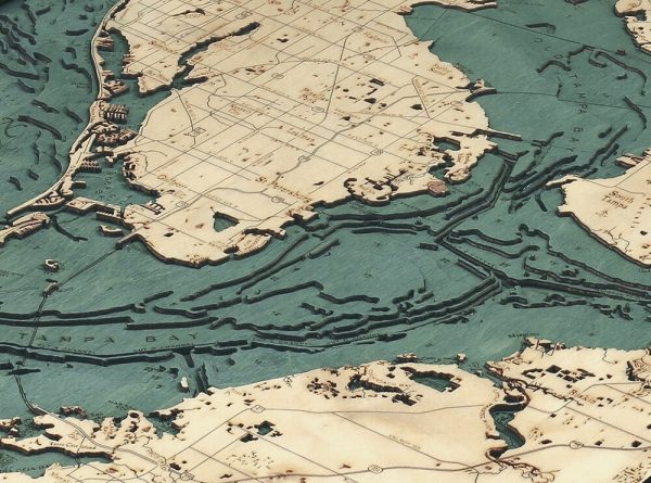 Bathymetric Map Tampa Bay, Florida