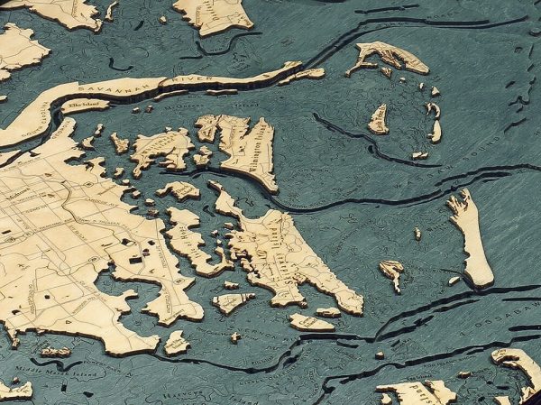 Bathymetric Map Savannah, Georgia