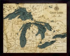 Bathymetric Map Great Lakes Small