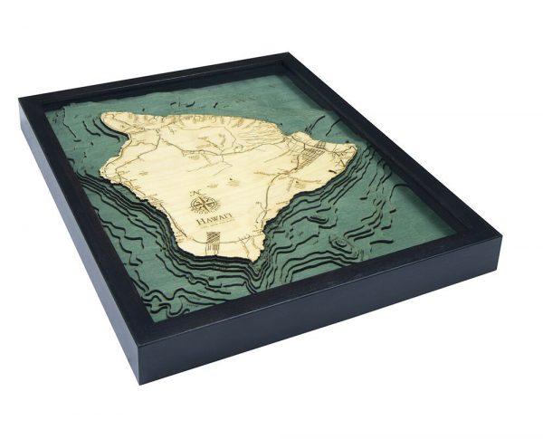 Bathymetric Map Hawaii (The Big Island)