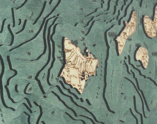 Bathymetric Map Hawaiian Islands