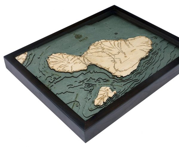 Bathymetric Map Maui, Hawaii