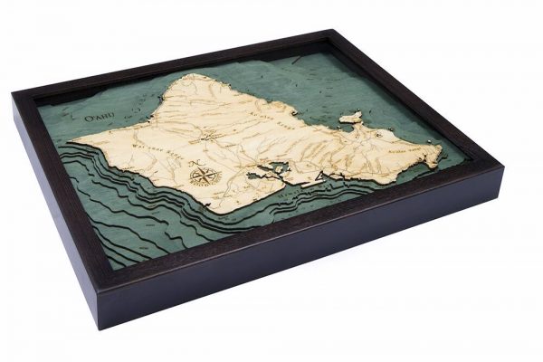 Bathymetric Map Oahu, Hawaii