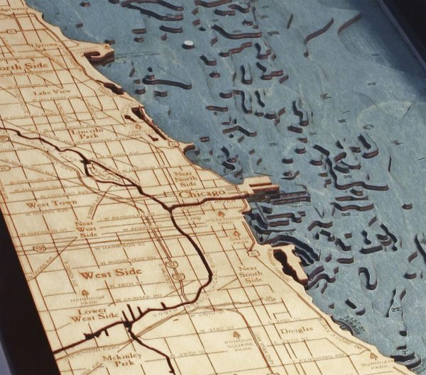 Bathymetric Map Chicago, Illinois