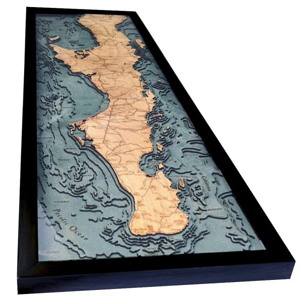 Bathymetric Map Baja Peninsula, Mexico