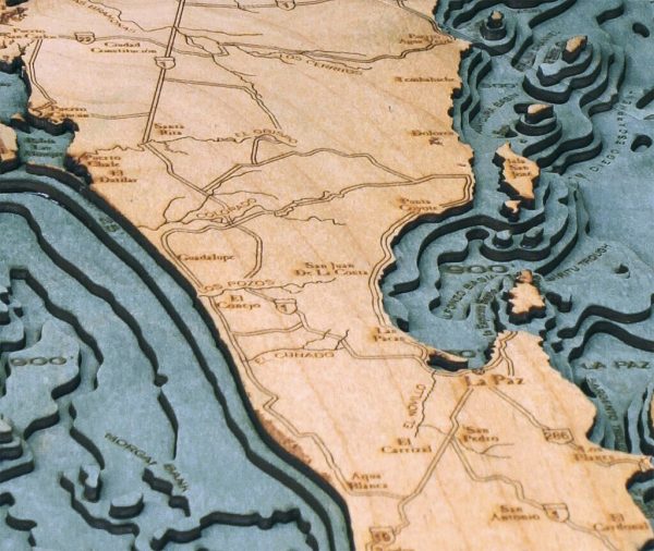 Bathymetric Map Baja Peninsula, Mexico