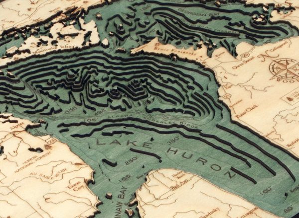 Bathymetric Map Lake Huron, Michigan