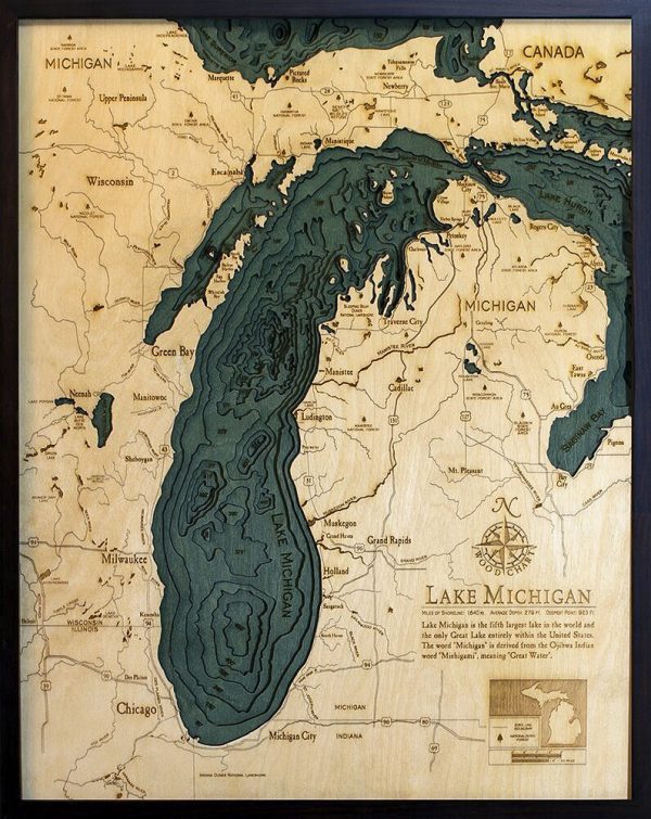 Bathymetric Map Lake Michigan