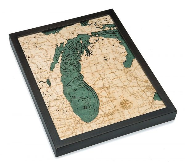 Bathymetric Map Lake Michigan Small