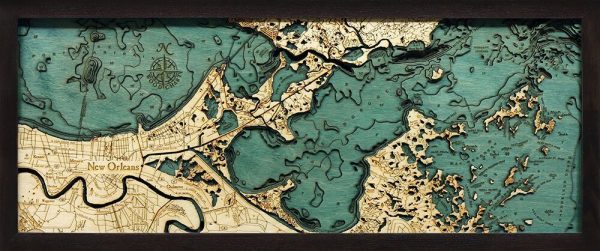 Bathymetric Map New Orleans, Louisiana