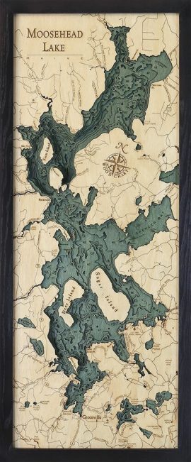 Bathymetric Map Moosehead Lake, Maine