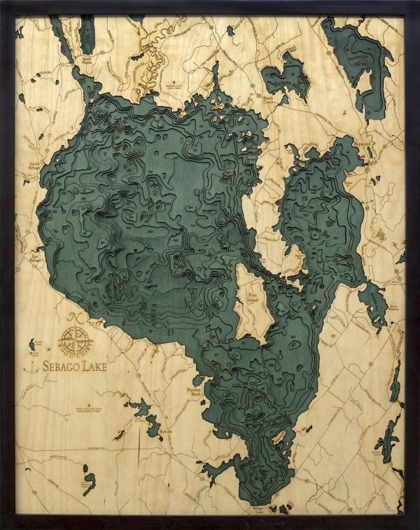Bathymetric Map Sebago Lake, Maine
