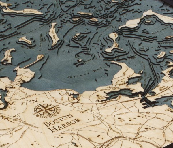 Bathymetric Map Boston Harbor, Massachusetts