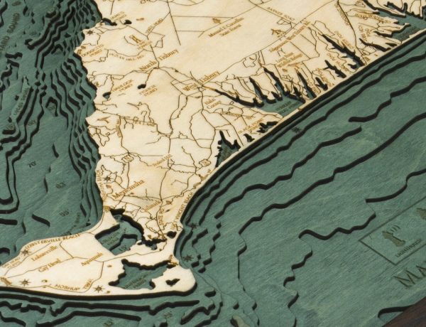 Bathymetric Map Marthas Vineyard, Massachusetts