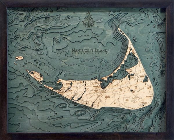 Bathymetric Map Nantucket Island, Massachusetts