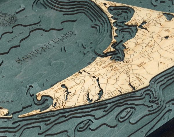 Bathymetric Map Nantucket Island, Massachusetts