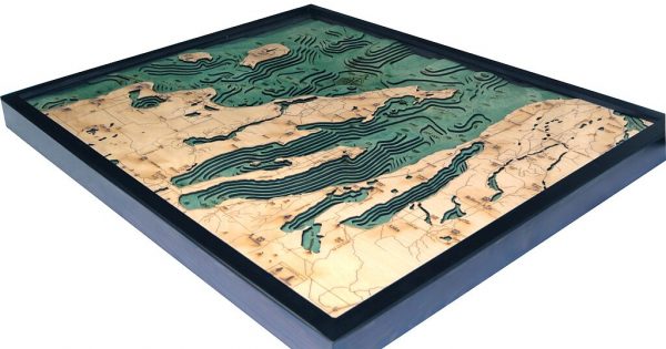 Bathymetric Map Grand Traverse & Leelanau Peninsula, Michigan