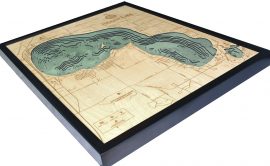 Bathymetric Map Higgins Lake, Michigan