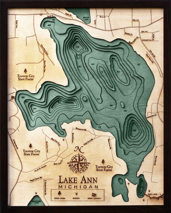Bathymetric Map Lake Ann, Michigan