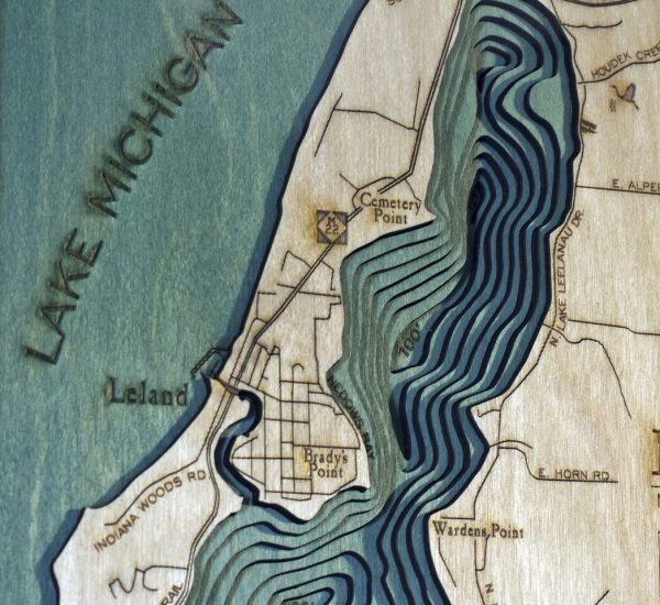 Bathymetric Map Lake Leelanau, Michigan