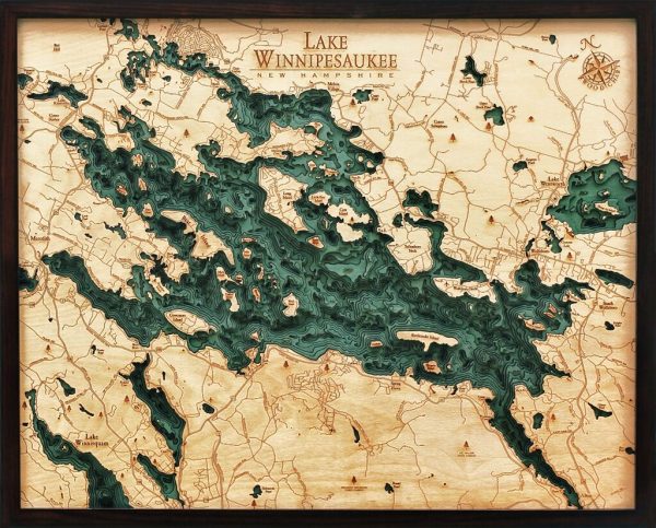 Bathymetric Map Lake Winnipesaukee, New Hampshire