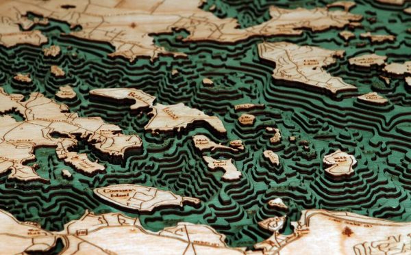 Bathymetric Map Lake Winnipesaukee, New Hampshire