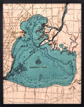 Bathymetric Map Lake St. Clair, Michigan