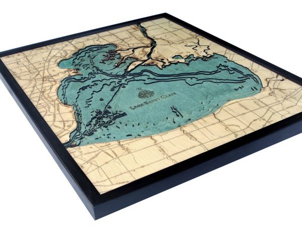 Bathymetric Map Lake St. Clair, Michigan