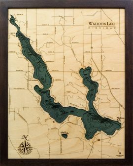 Bathymetric Map Walloon Lake, Michigan