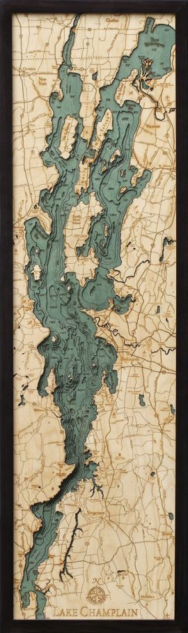 Bathymetric Map Lake Champlain, New York