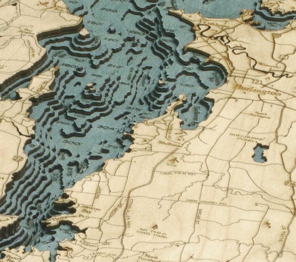Bathymetric Map Lake Champlain, New York