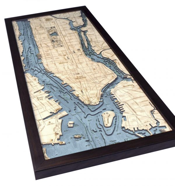 Bathymetric Map Manhattan & Long Island, New York