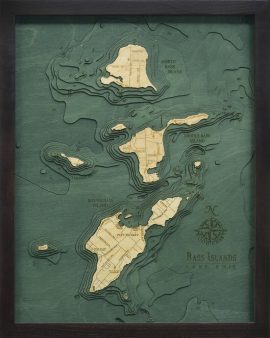 Bathymetric Map Bass Islands and Put-in-Bay, Ohio