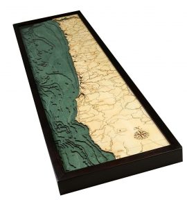 Bathymetric Map Oregon Coast, Oregon