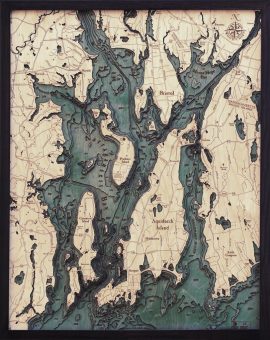 Bathymetric Map Narragansett Bay, Rhode Island