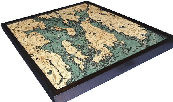 Bathymetric Map Narragansett Bay, Rhode Island