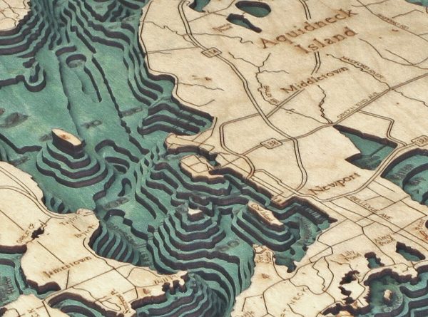 Bathymetric Map Narragansett Bay, Rhode Island