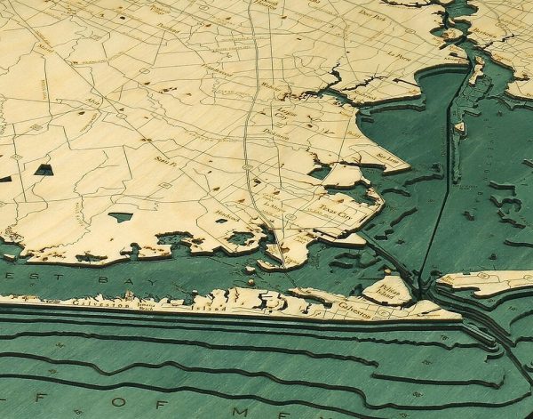 Bathymetric Map Houston, Texas