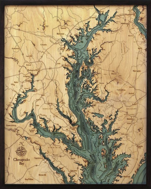 Bathymetric Map Chesapeake Bay