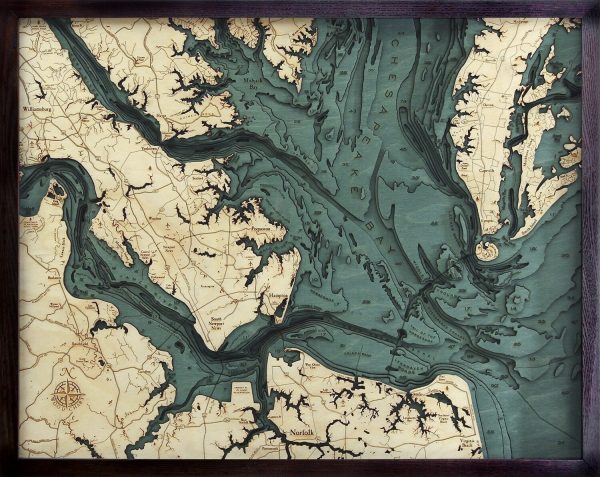 Bathymetric Map Norfolk, Virginia