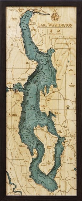 Bathymetric Map Lake Washington, Washington